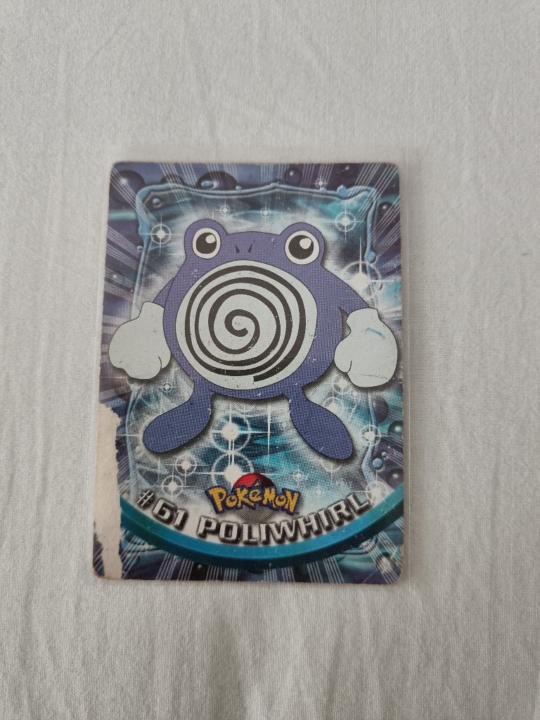 Topps Pokemon kaart 61 Poliwhirl, beschadigd, Ophalen of Verzenden, Gebruikt, Losse kaart