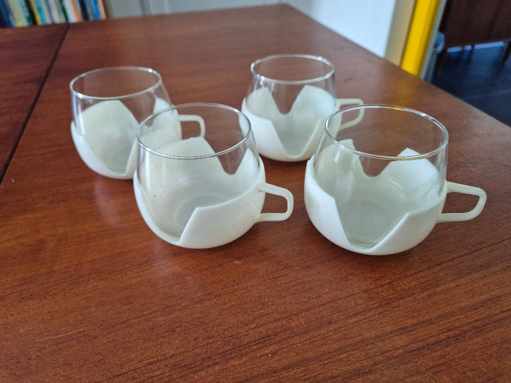 Set van 4 theeglazen jaren 70, Verzamelen, Retro, Ophalen of Verzenden, Huis en Inrichting