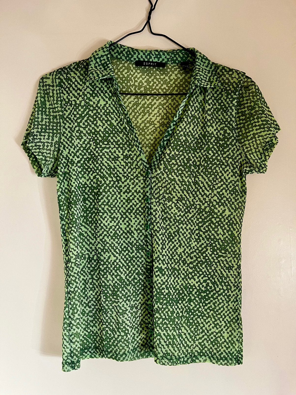 Transparante blouse Esprit - Maat M, Ophalen of Verzenden, Zo goed als nieuw, Maat 38/40 (M), Groen