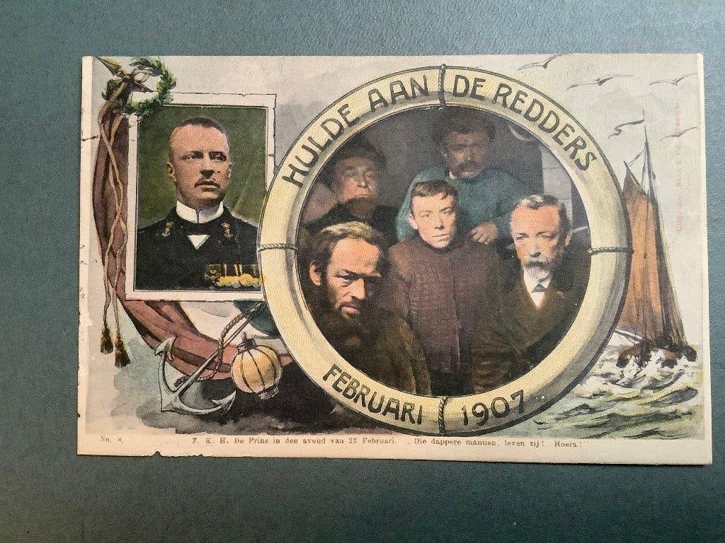 Ramp Britse stoomschip SS Berlin februari 1907 Sienema Grouw, Verzamelen, Ophalen of Verzenden, Gebruikt, Kaart, Foto of Prent
