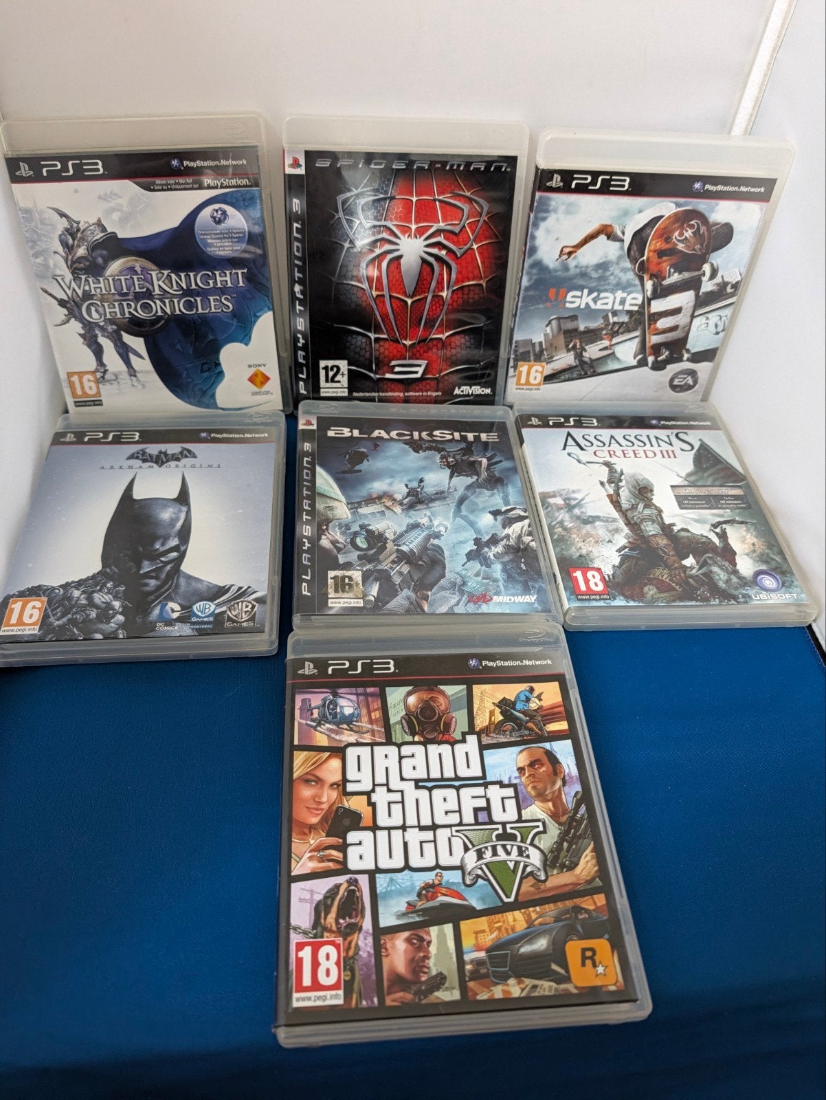 PS3 Games Bundel: GTA V, Assassin's Creed, Spider-Man & meer, Avontuur en Actie, Online, Gebruikt, 1 speler