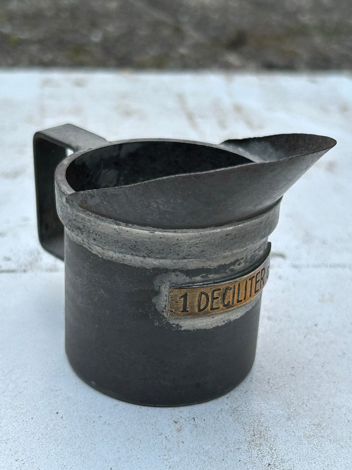 Antieke 1 Deciliter Maatbeker - Vintage Metaal, Ophalen of Verzenden