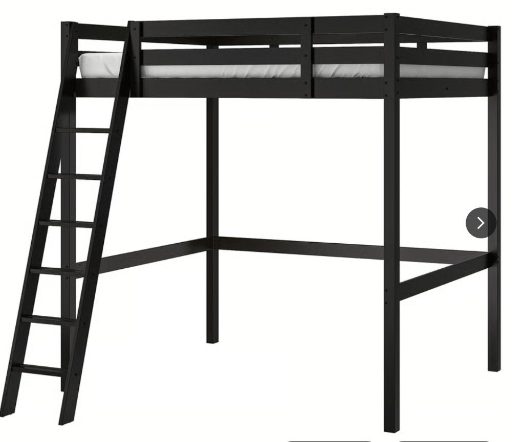 STORÅ Frame hoogslaper, zwart, 140x200 cm, Huis en Inrichting, Slaapkamer | Stapelbedden en Hoogslapers, Ophalen, Hoogslaper, Tweepersoons