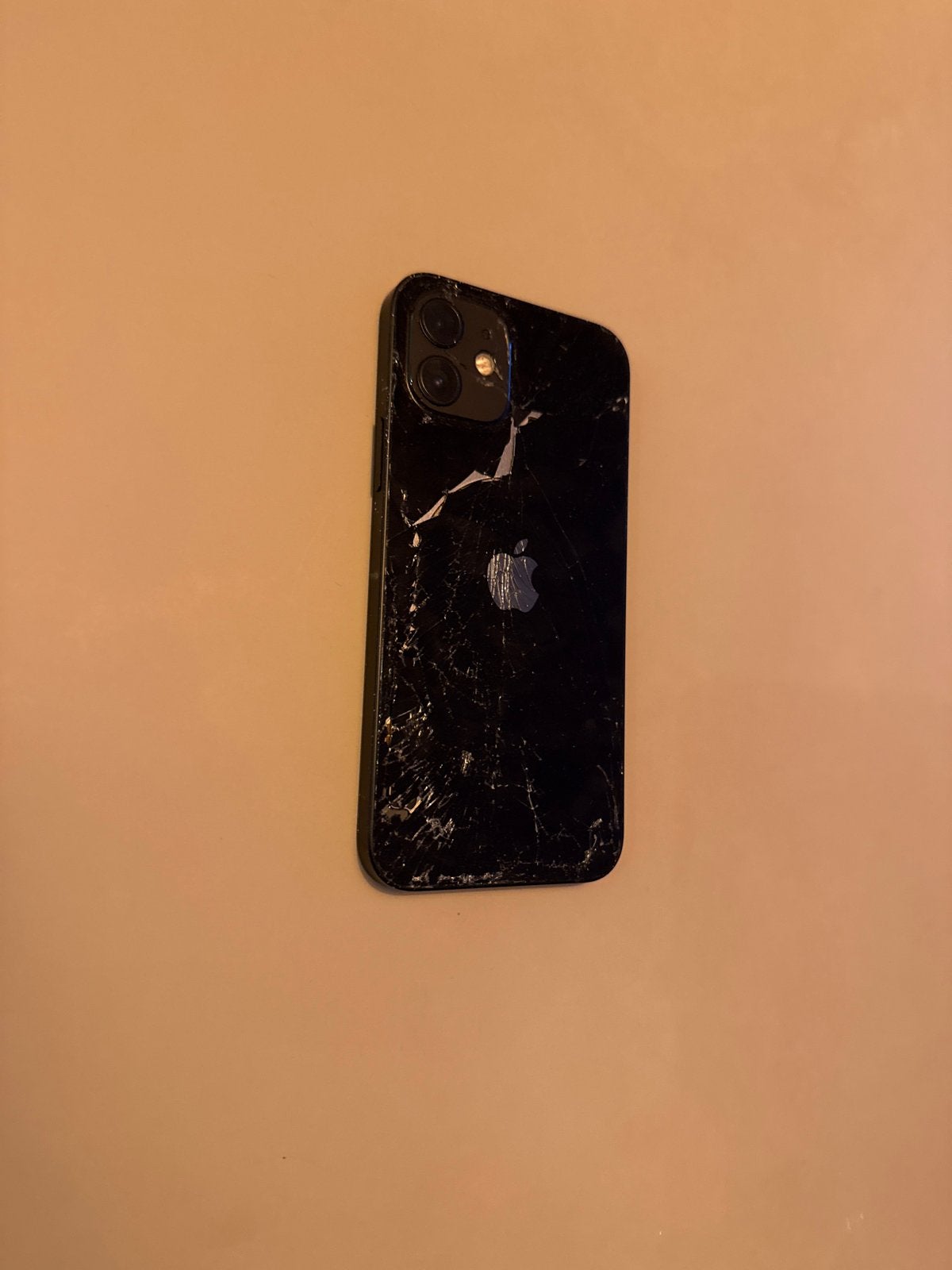 iPhone 12 - Achterkant beschadigd, verder werkend, Gebruikt, Zwart, Ophalen of Verzenden, IPhone 12