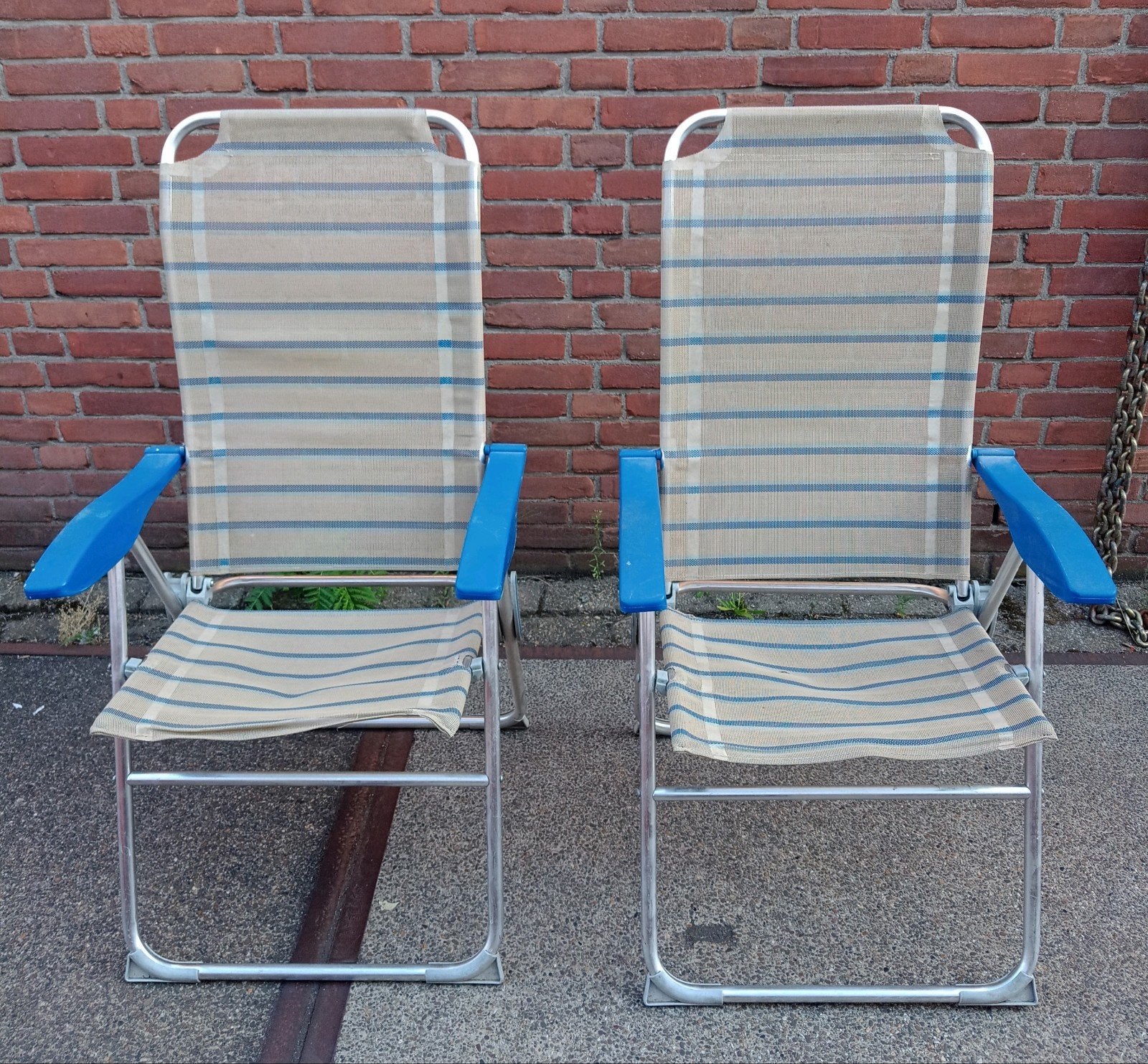 setje van 2 gebruikte campingstoelen kampeer stoelen, Ophalen, Campingstoel