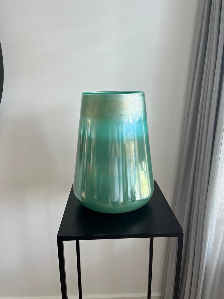 Pols Potten Radium Grote Groene Glazen Vaas, Ophalen, Minder dan 50 cm, Groen, Glas