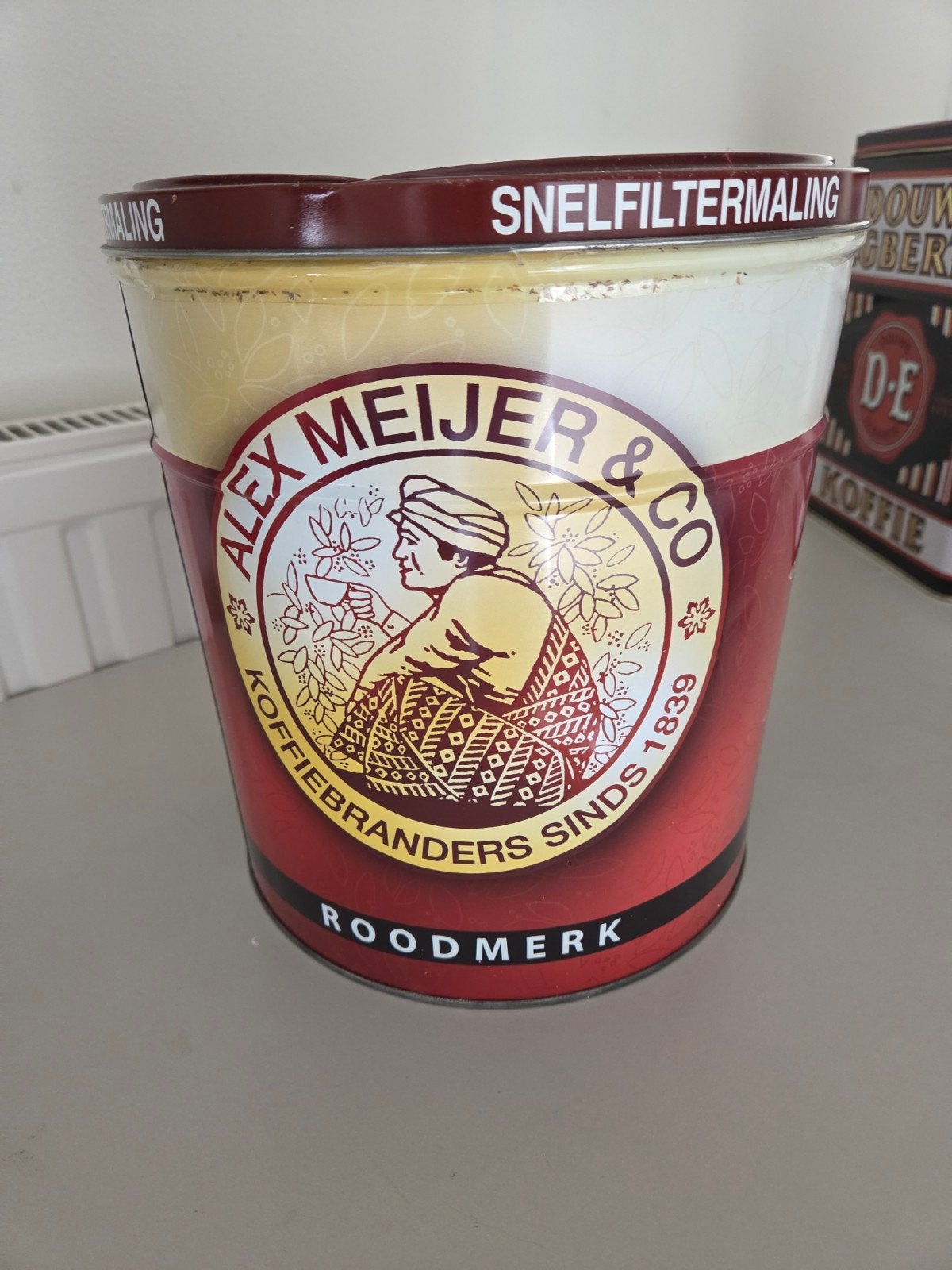 Vintage Koffieblikken: Douwe Egberts en Alex Meijer, Verzamelen, Blikken, Ophalen of Verzenden, Gebruikt, Koffie, Douwe Egberts
