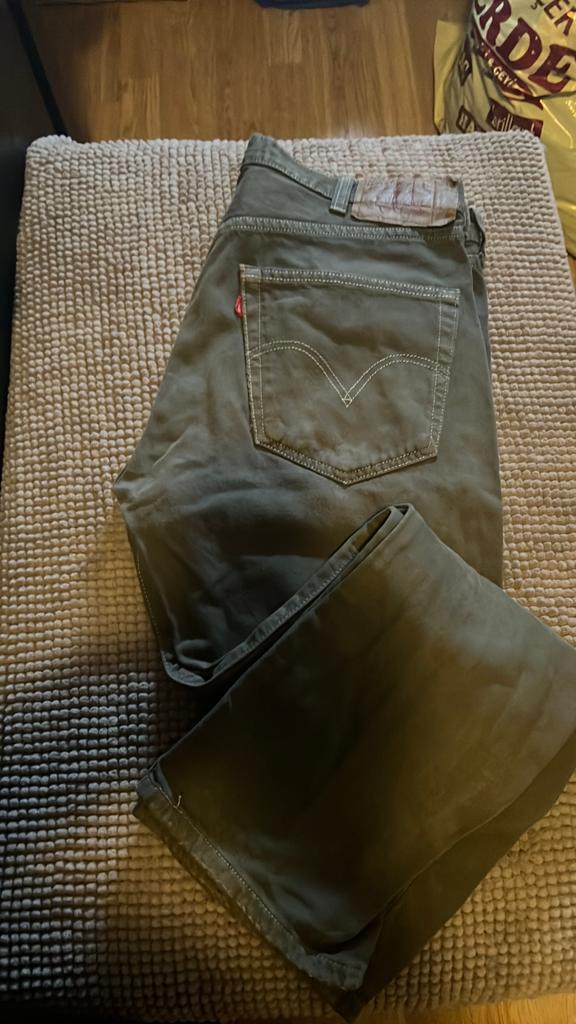 501 Levi's spijkerbroek - Groen/Grijs - W38 L30, Ophalen of Verzenden, Gedragen, Overige kleuren, W36 - W38 (confectie 52/54)