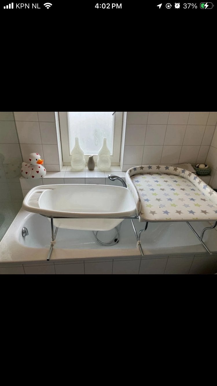 badje met aankleedkussen voor over bad, Gebruikt, Badje, Standaard, Ophalen