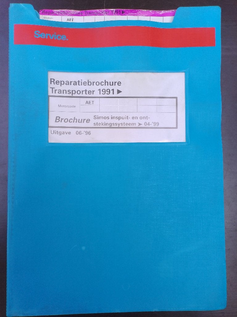 Vw Transporter T4 2.5 dealer werkplaatsboek inspuiting AET, Verzenden, Gelezen, Volkswagen