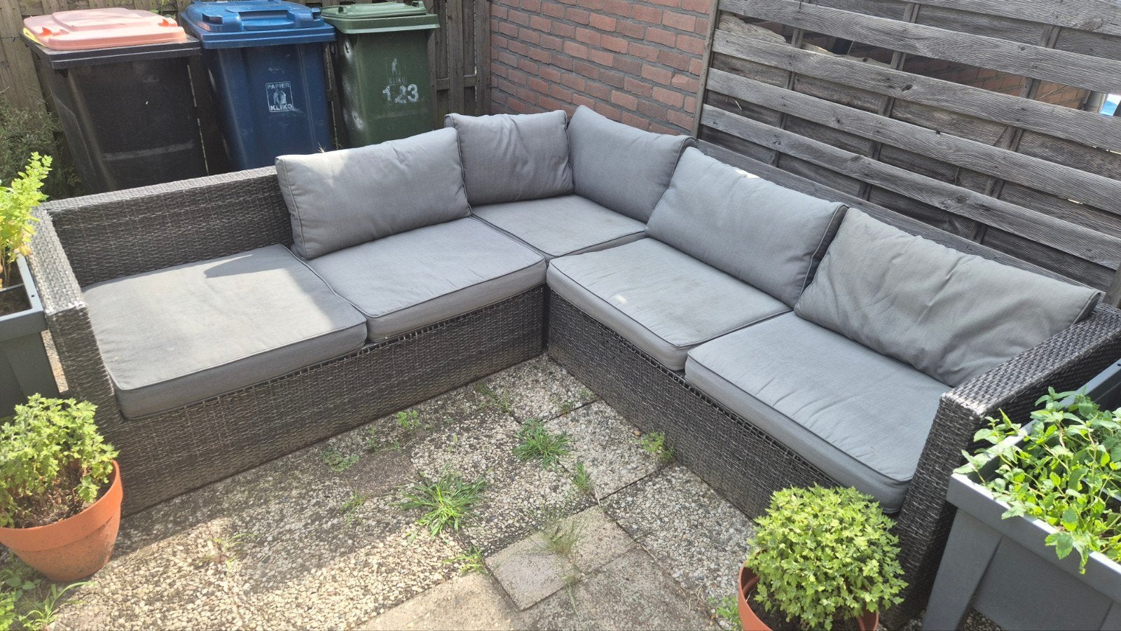 Loungeset, gratis af te halen!, Tuin en Terras, Ophalen, 5 zitplaatsen, Kunststof, Gebruikt