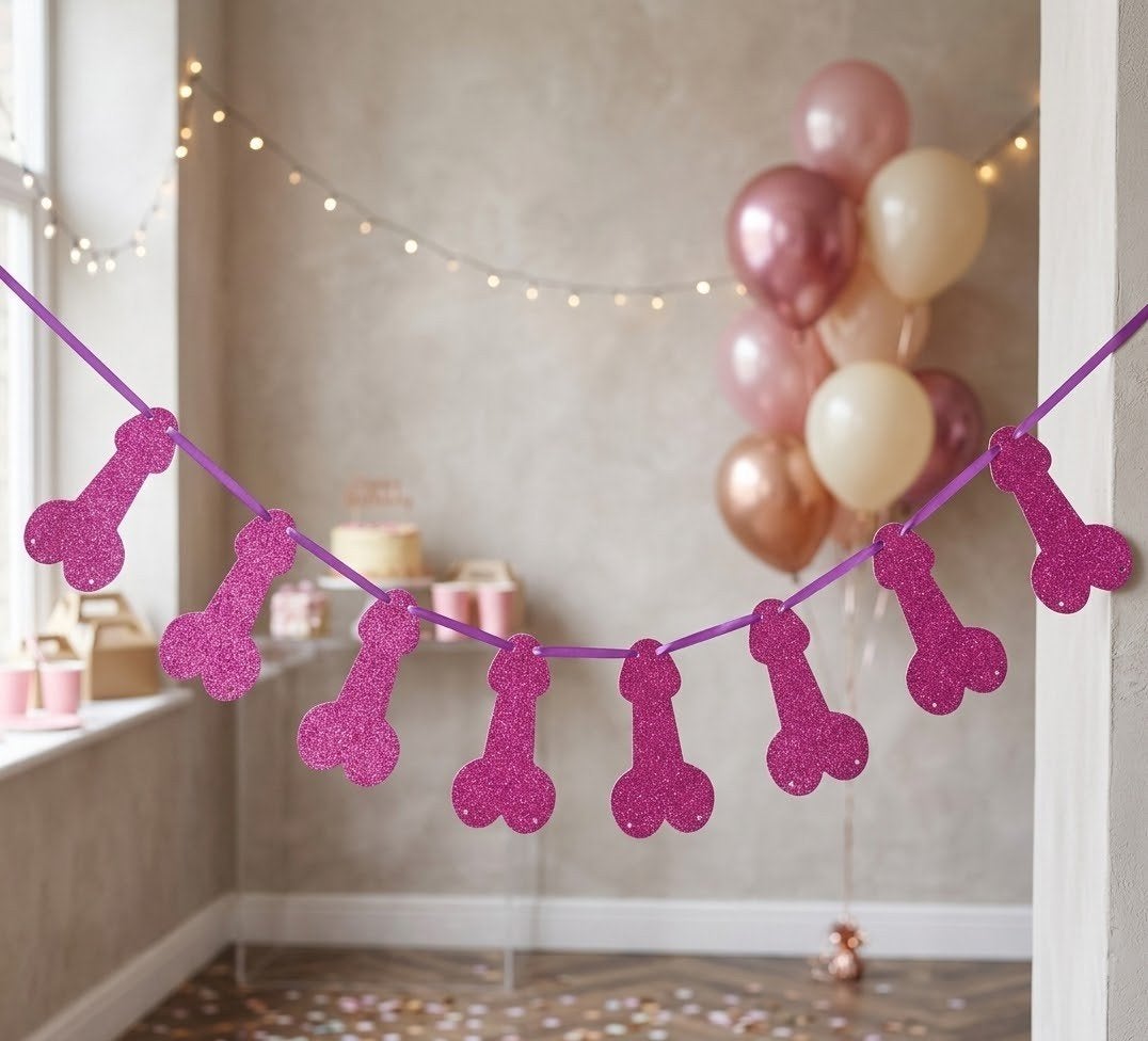 Glitter Pi**l Slinger - Bachelorette Party Decoratie, Ophalen of Verzenden, Nieuw, Versiering, Overige