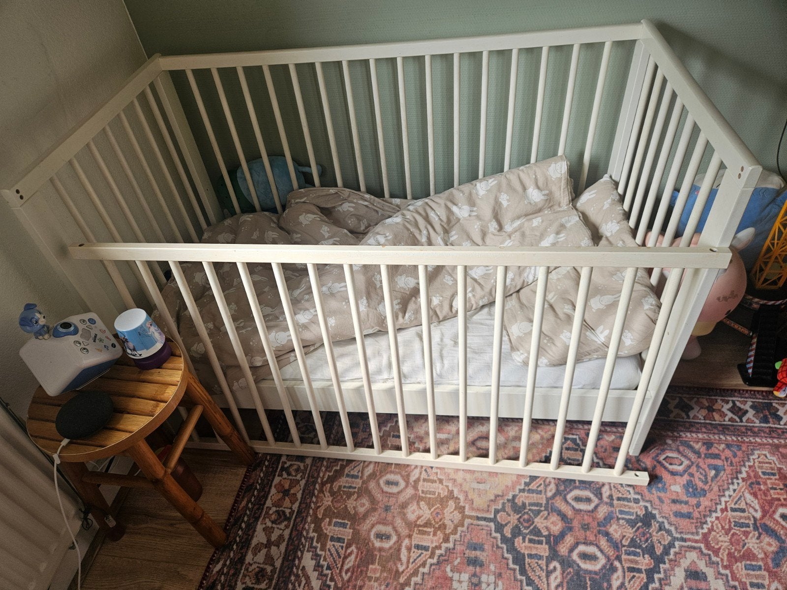 IKEA GULLIVER Babybedje, ledikant, wit, 60x120 cm, Ophalen, Gebruikt, Ledikant