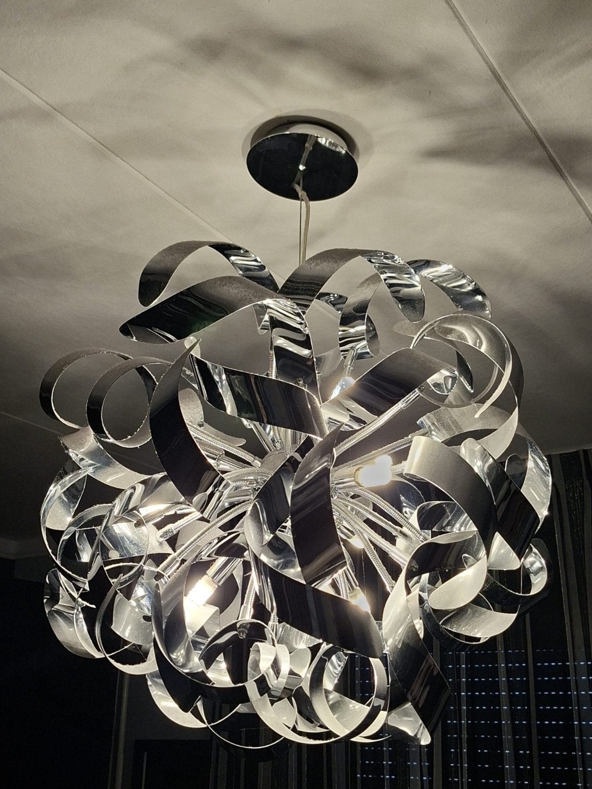 Grote Zware Metalen Hanglamp - Modern Design, Ophalen, Gebruikt, Metaal, Modern