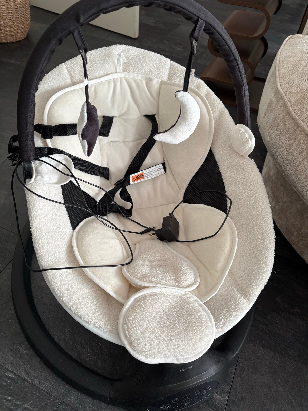 Luvion Babywieg/Schommelstoel met Muziek en Beweging, Kinderen en Baby's, Ophalen, Zo goed als nieuw, Overige typen, Met geluid