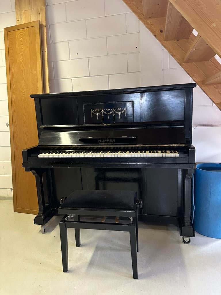 Duitse Hupfer piano bouwjaar 1920-1930, Muziek en Instrumenten, Piano's, Ophalen, Gebruikt, Zwart, Piano