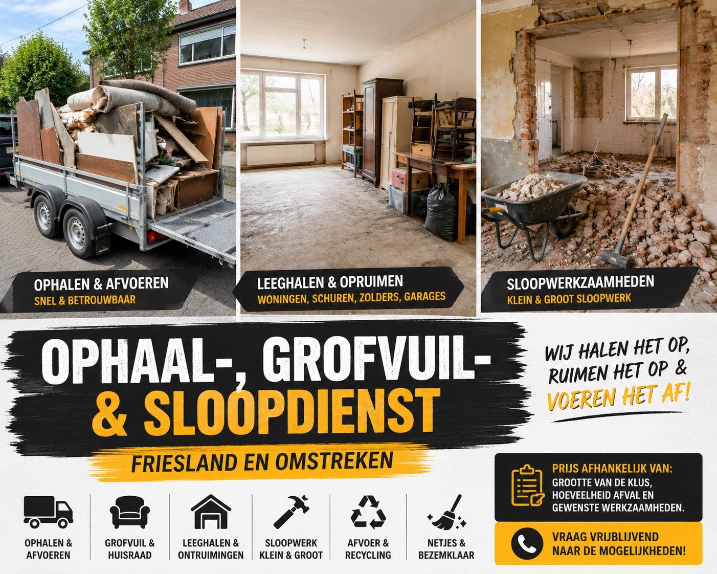 GROFVUIL- & SLOOPDIENST | FRIESLAND EN OMSTREKEN, Bedrijfsverhuizingen