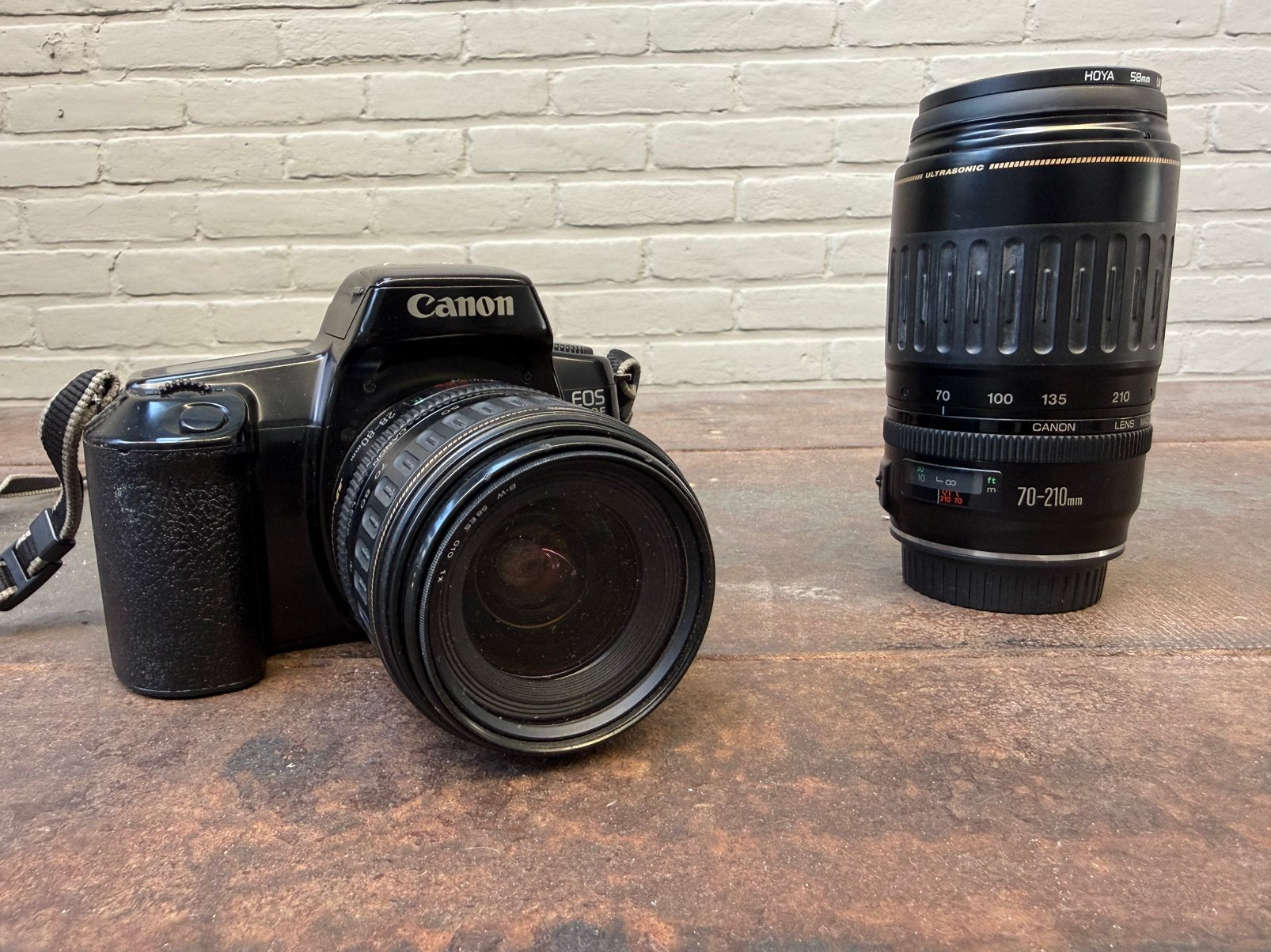 Canon EOS 500N analoge camera + 2 lenzen, Audio, Tv en Foto, Fotocamera's Analoog, Ophalen, Gebruikt, Spiegelreflex, Canon