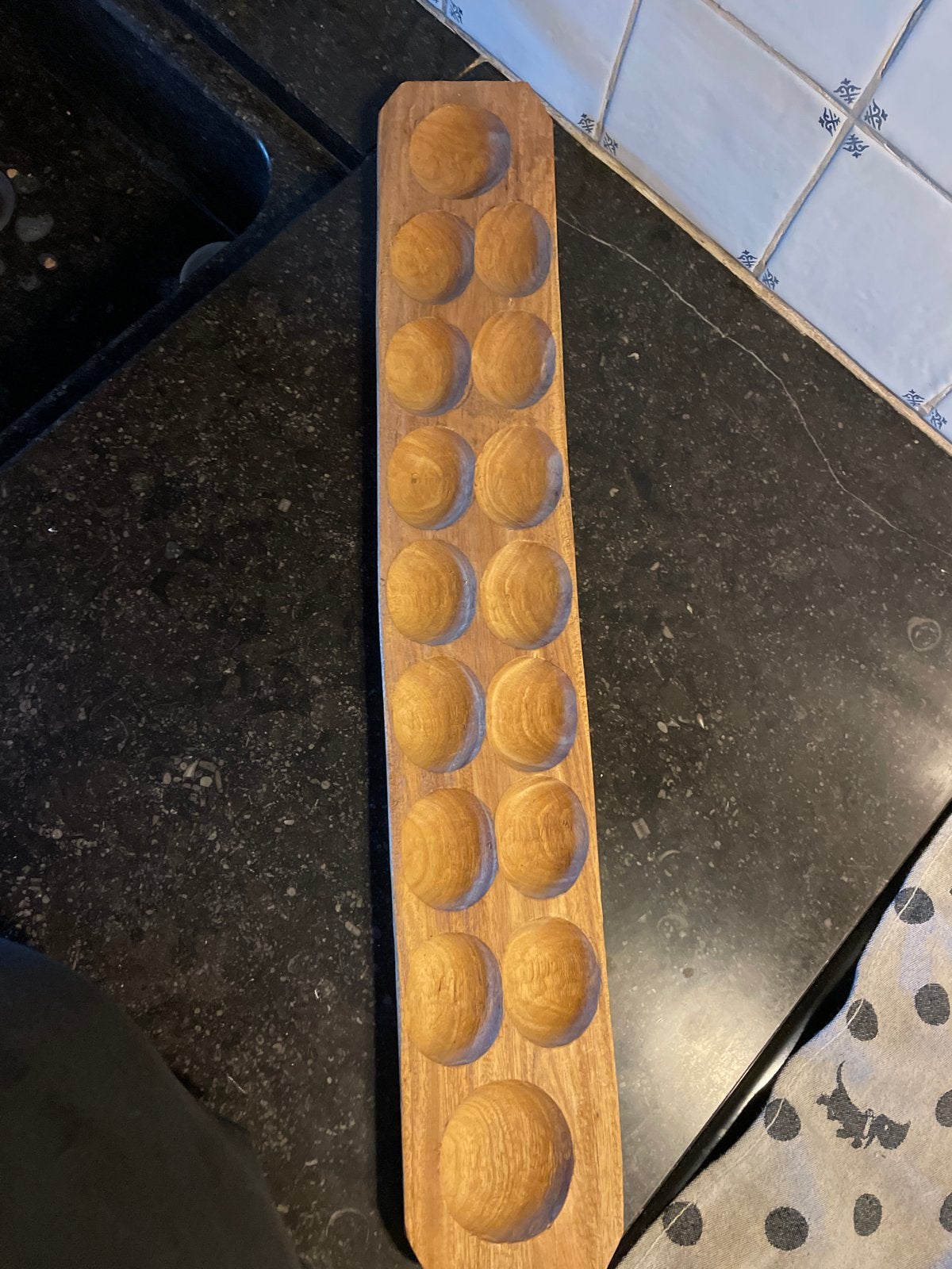 Mancala spel - awale of kalaha, Overige typen, Hout, Ophalen of Verzenden, Zo goed als nieuw