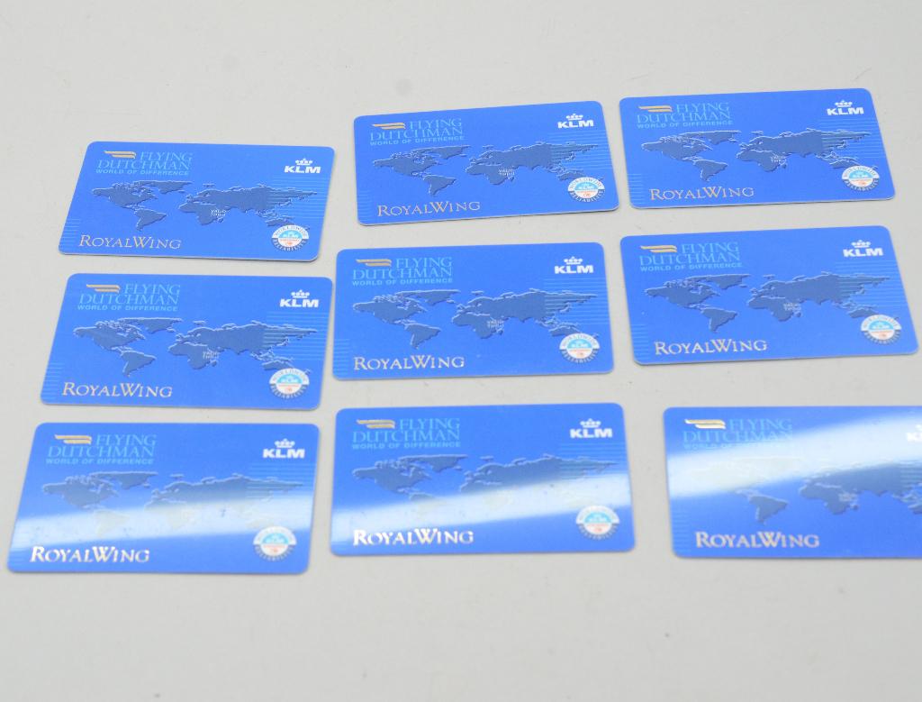 9x blanco KLM Royal Wing kaart nieuw, Ophalen of Verzenden, Nieuw, Patch, Badge of Embleem