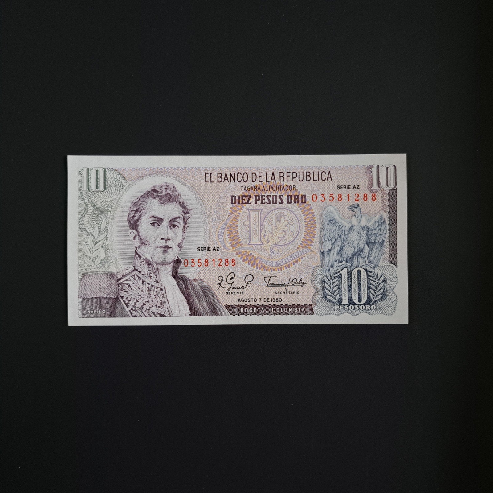 10 peso Colombia #044, Verzenden, Zuid-Amerika, Los biljet