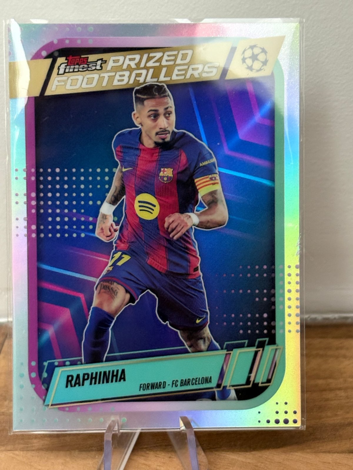 Topps Finest Prized Footballers Raphinha FC Barcelona, Ophalen, Zo goed als nieuw, Buitenlandse clubs, Spelerskaart