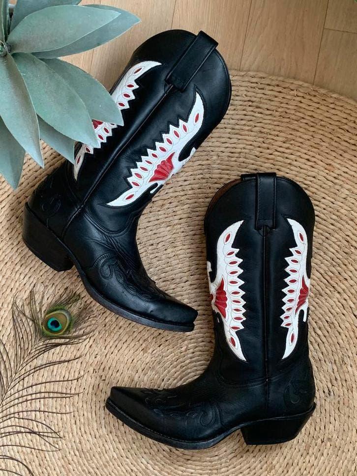 Buffalo cowboylaarzen 38 western boots bohemian laarzen, Kleding | Dames, Hoge laarzen, -, Zwart, -