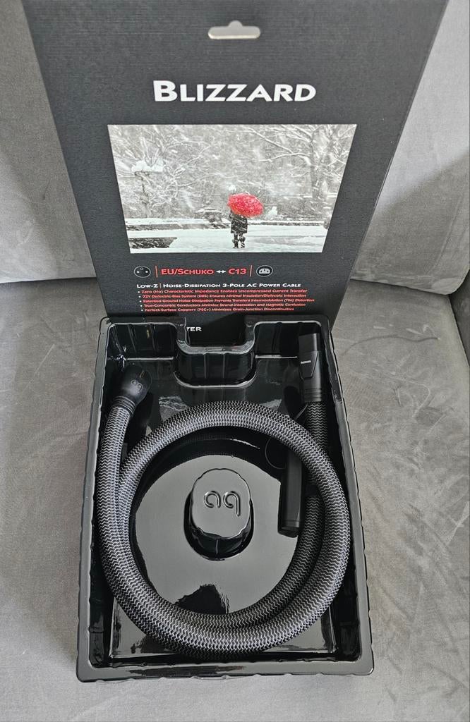 Audioquest Blizzard stroomkabel, 2 meter, Ophalen of Verzenden, Gebruikt, 2 tot 5 meter, Overige kabels