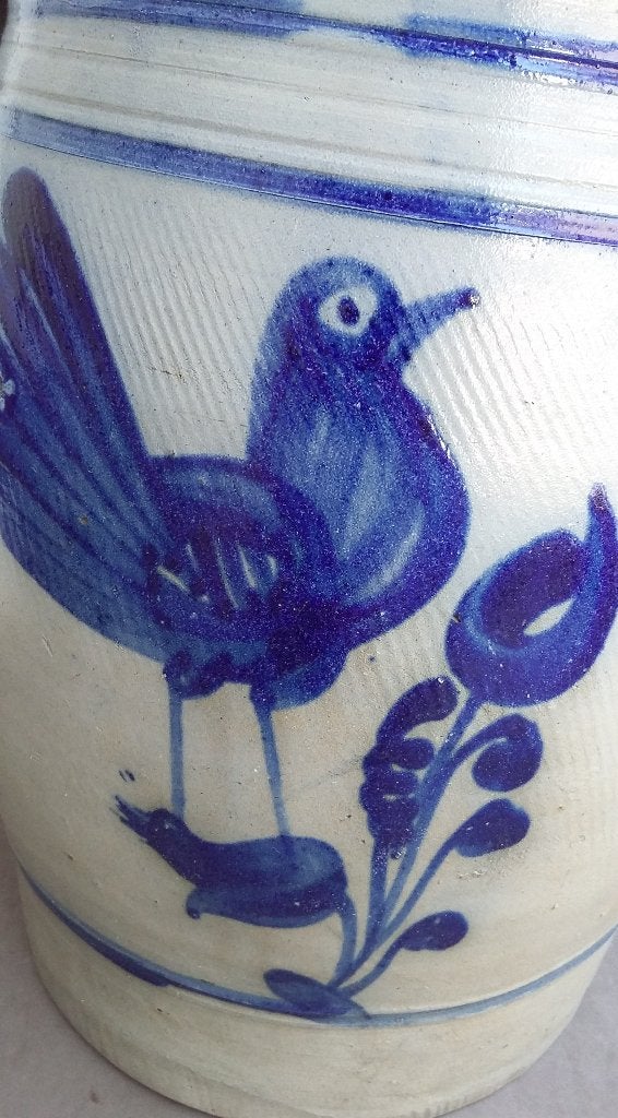 Om 1850 GROTE Steengoed Gres Westerwald Inmaakpot VOGEL, Antiek en Kunst, Antiek | Keramiek en Aardewerk, Ophalen of Verzenden