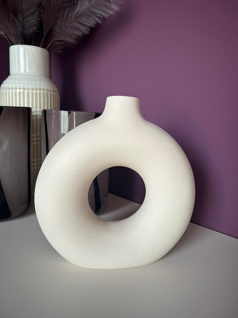 Japandi vaas, Huis en Inrichting, Woonaccessoires | Vazen, Ophalen, Overige kleuren, Aardewerk of Porselein, Nieuw