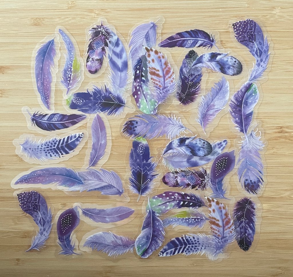 Veren verschillende gekleurde paars/ blauw thema stickers, Verzenden, Nieuw, Meerdere stickers
