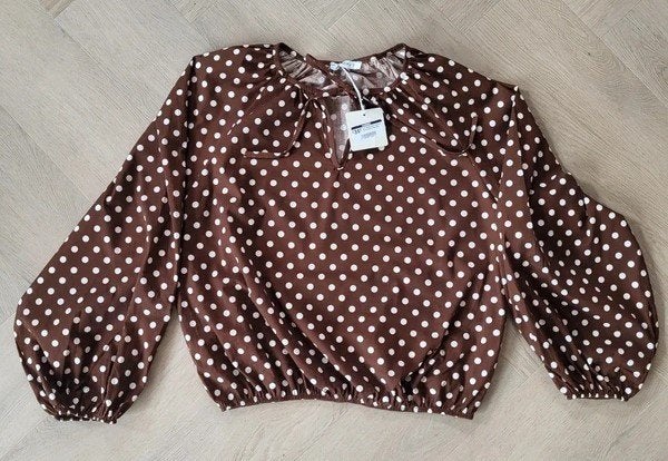 Bruin met witte stippen top 1 size van Eighty 9, Maat 38/40 (M), Bruin, Nieuw, Ophalen of Verzenden