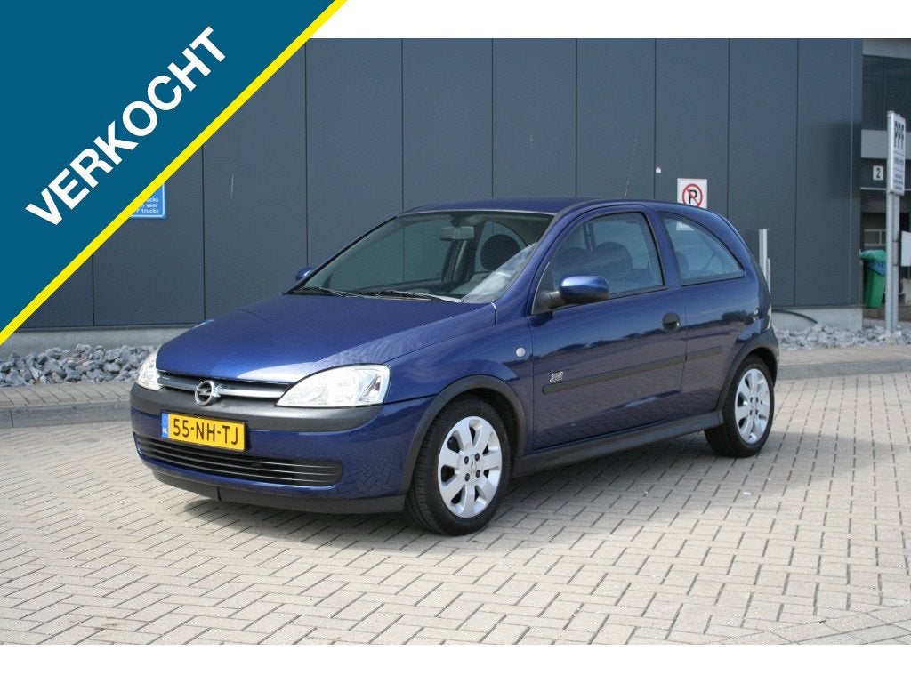 Opel Corsa 1.2-16V Sport (bj 2003), Gebruikt, 31 €/maand, Metallic lak, Blauw