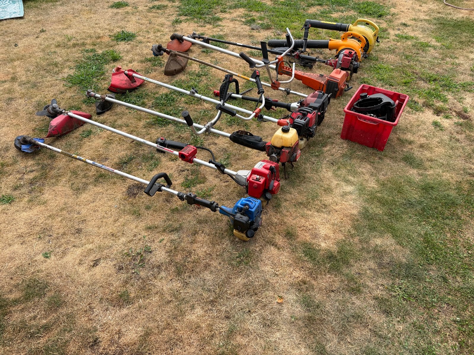Partij bosmaaiers en bladblazers - diverse merken, Tuin en Terras, Bosmaaiers, Ophalen, Gebruikt, 30 tot 50 cm, Benzine