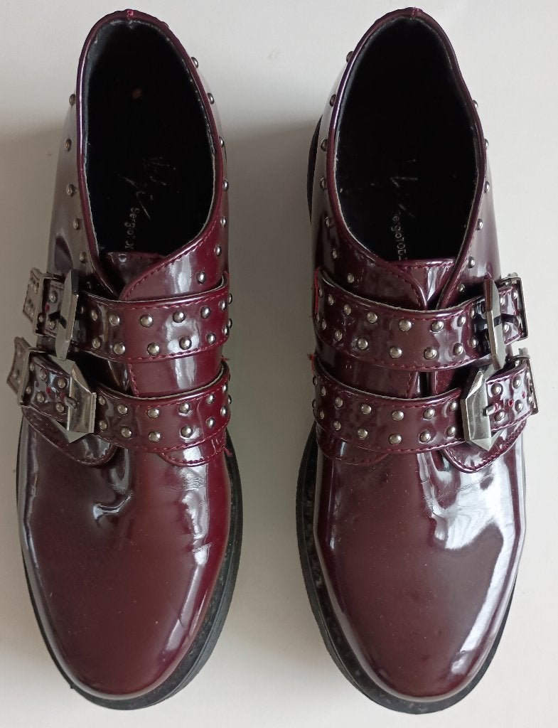 Bordeaux lakschoenen met gesp, maat 37, Meisje, Schoenen, Ophalen of Verzenden, Zo goed als nieuw