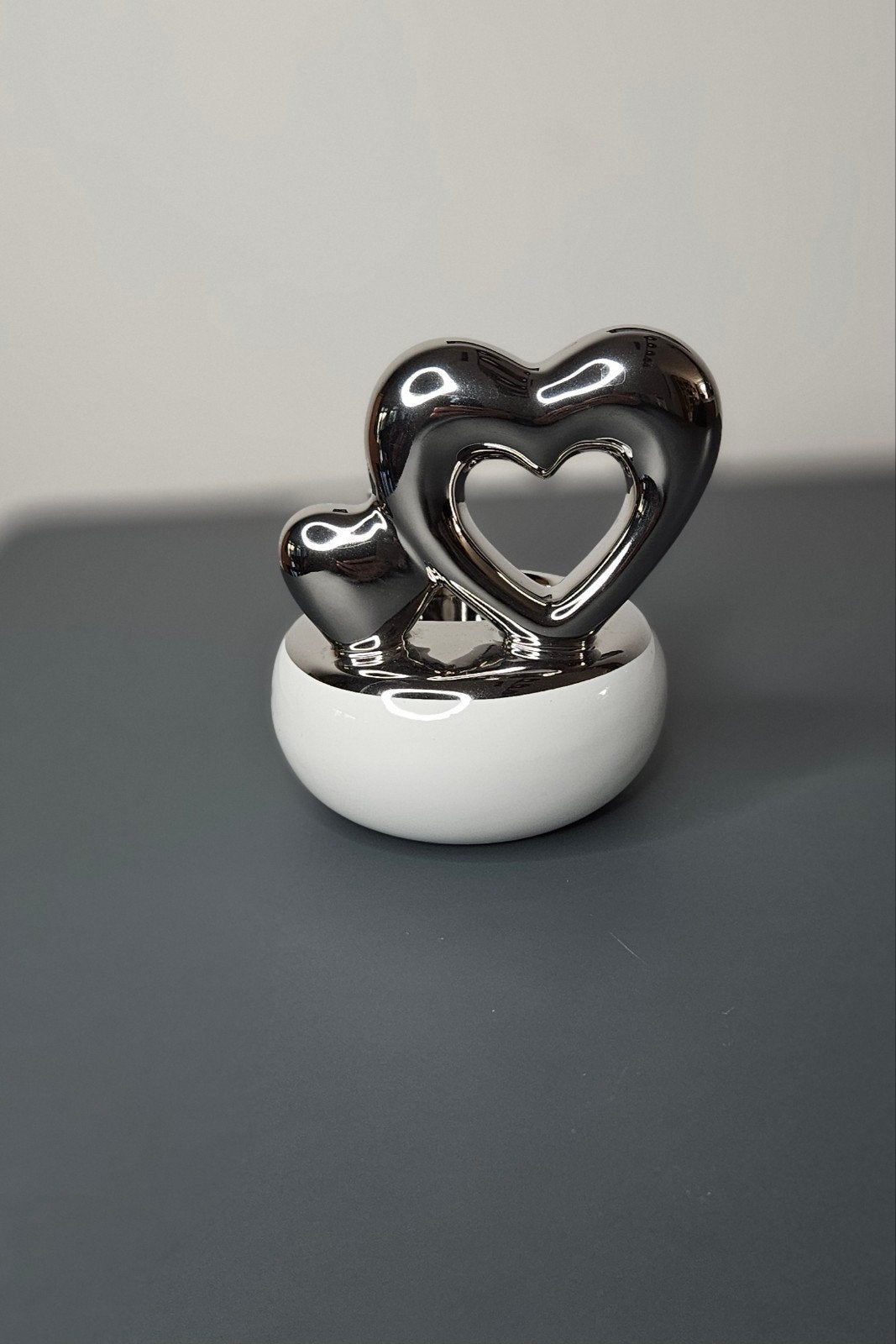 Theelichthouder "love"  H.12.cm.  2stuks., Gilde Handwerk, 12 cm, Export@Gildehandwerk.com, Waxinelichthouder