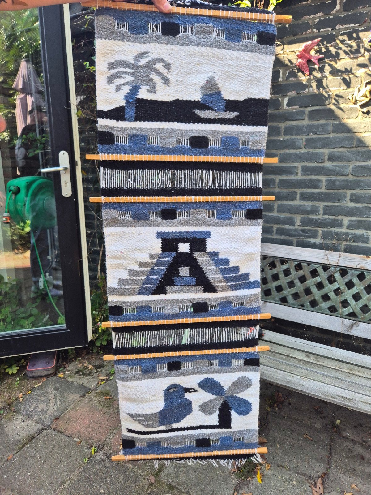 Vintage Chileens Wandkleed - Handgeweven Textielkunst, Vintage, Meerkleurig, Ophalen of Verzenden, Zo goed als nieuw