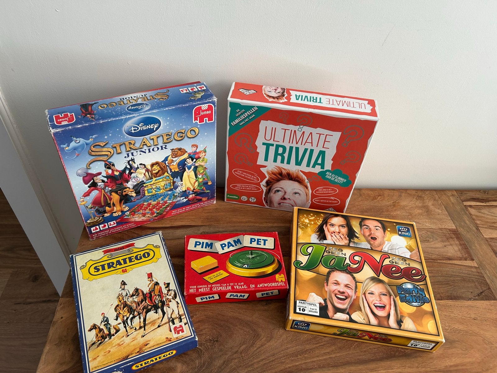 Diverse Bordspellen: Stratego, Trivia, JaNee, Pim Pam Pet, Een of twee spelers, Ophalen of Verzenden, Gebruikt