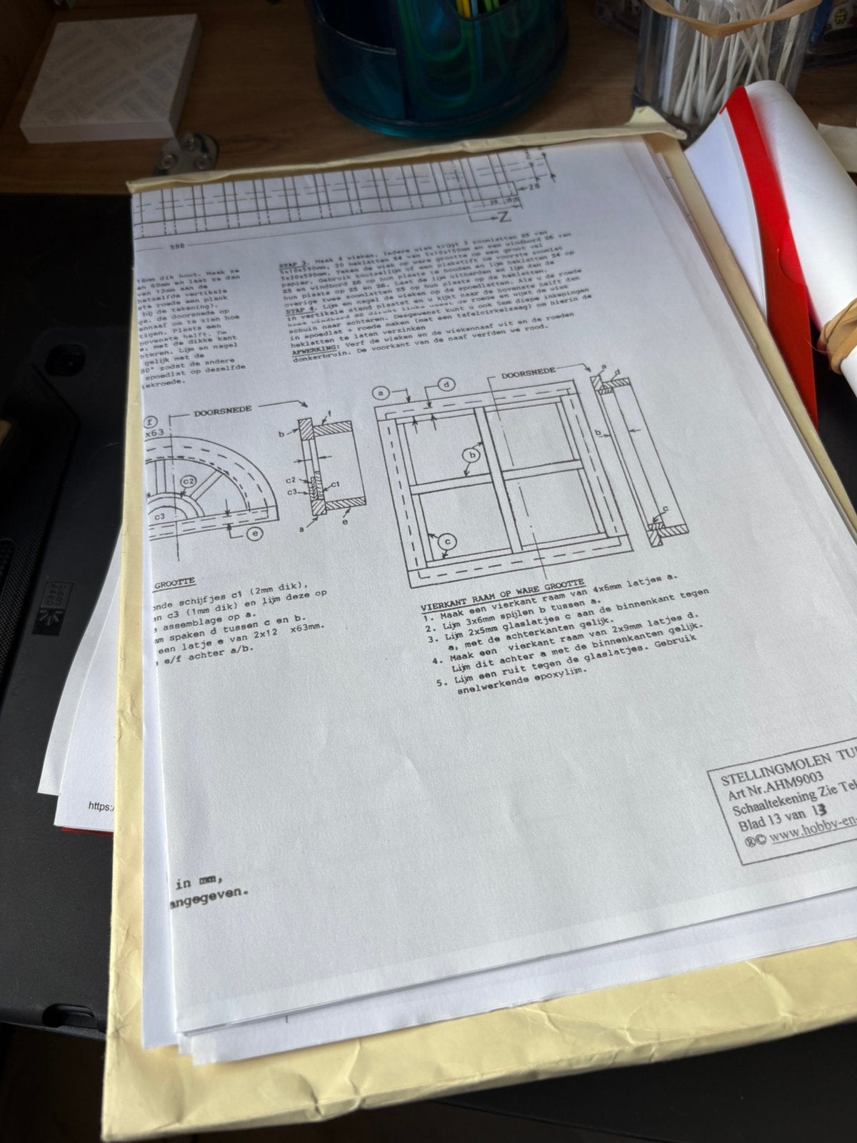 Bouwtekening Stellingmolen, Hobby en Vrije tijd, Modelbouw | Overige, Ophalen of Verzenden, Nieuw