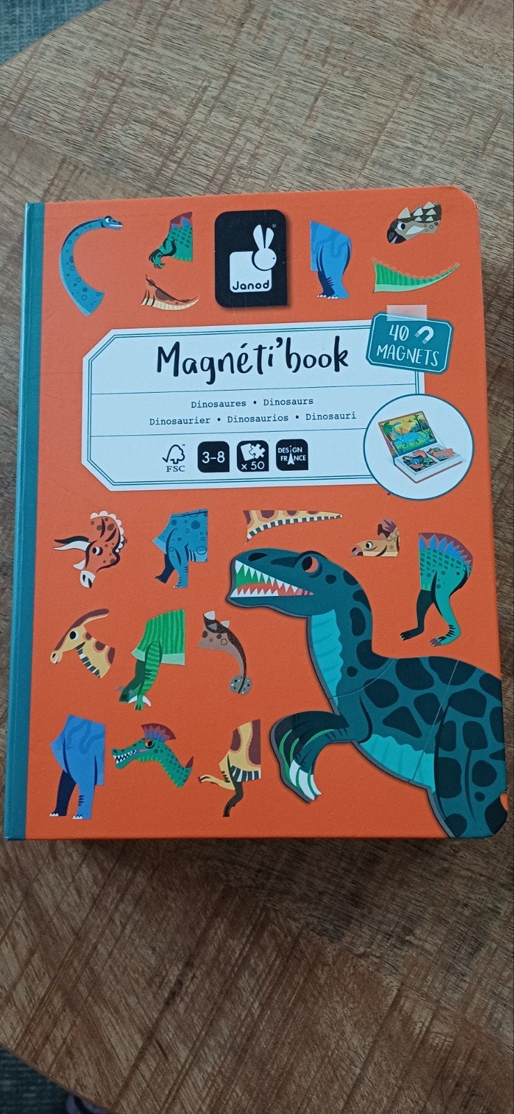 Janod Magnetibook - Dinosaurus, Ophalen, 10 tot 50 stukjes, Gebruikt