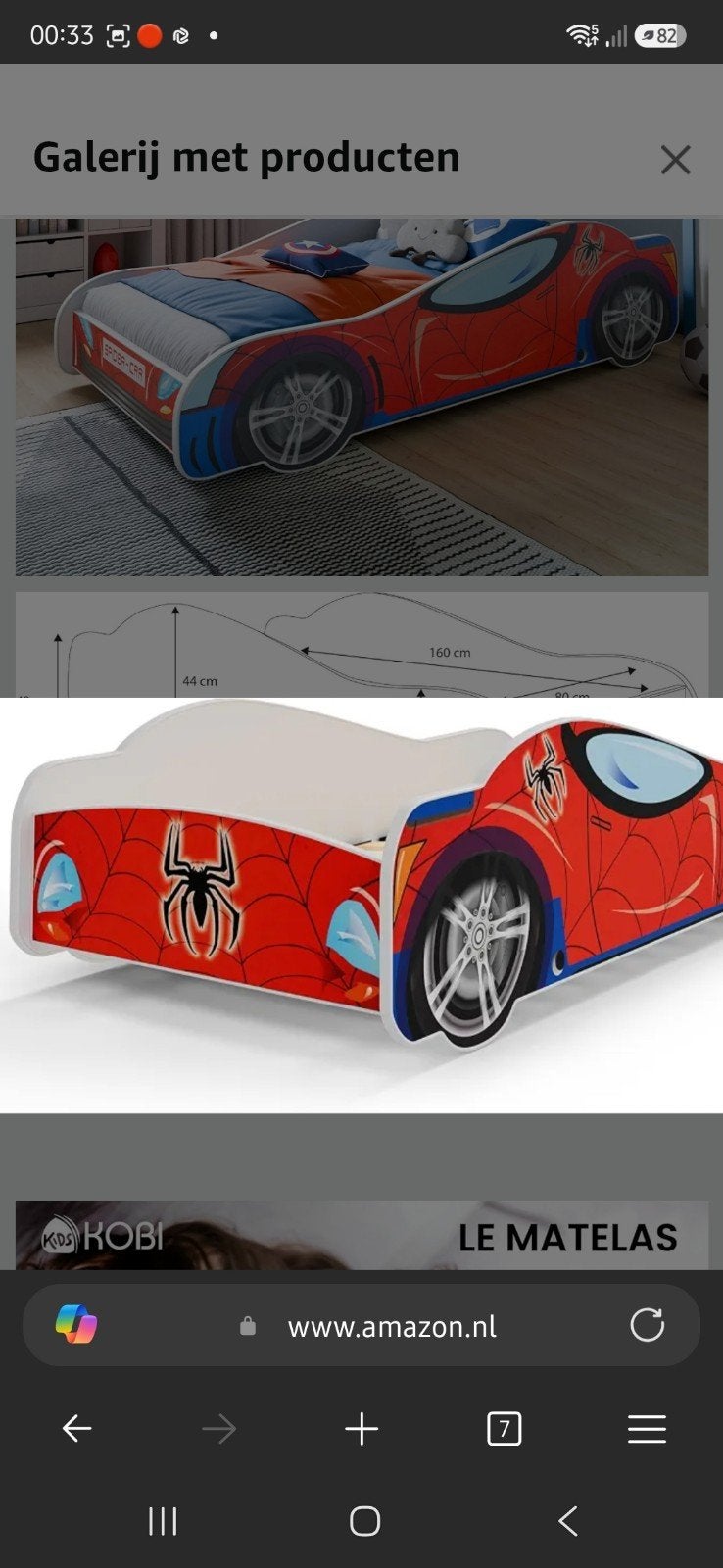 Spiderman kinderbed 80x160 cm - Zo goed als nieuw, Eenpersoons, Ophalen of Verzenden, Zo goed als nieuw, 80 cm