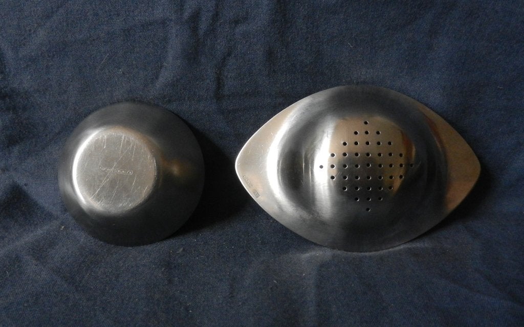 Gero Zilmeta theezeef met lekbakje, ontwerp Dick Simonis nw2, Zilver, Ophalen of Verzenden, Metaal, Overige typen