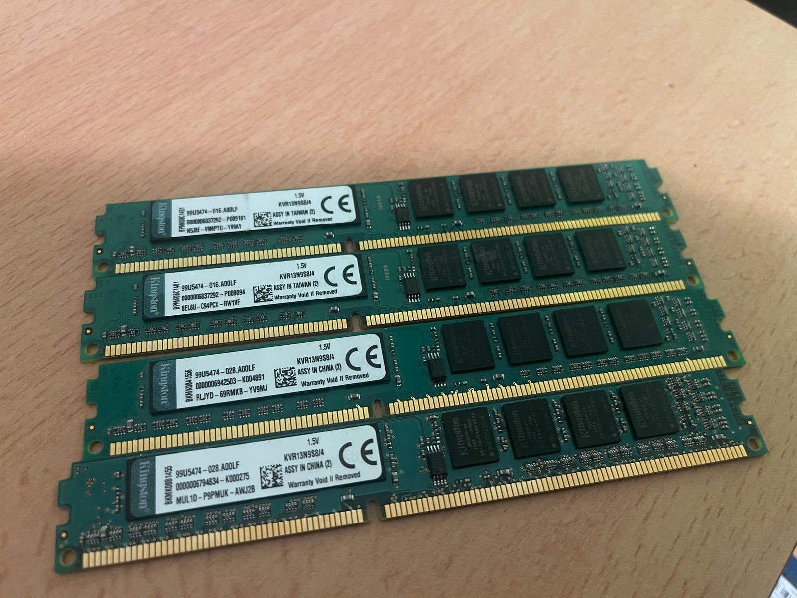 4x Kingston 4gb DDR 1333 low profile, Ophalen of Verzenden, Zo goed als nieuw, DDR3, Desktop