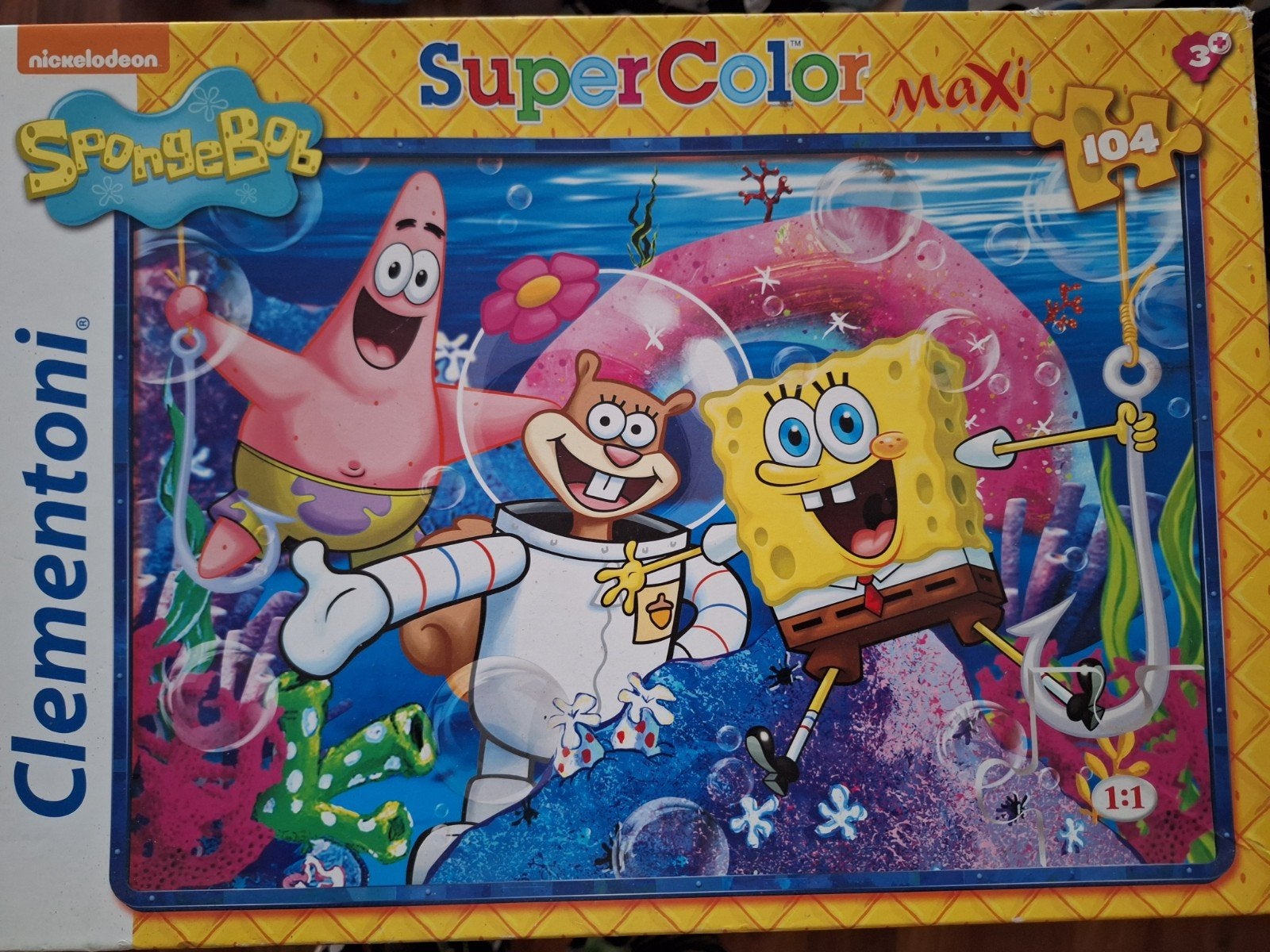 SpongeBob SuperColor Maxi puzzel 104 stukjes, Ophalen, Meer dan 50 stukjes, Gebruikt, 6 jaar of ouder
