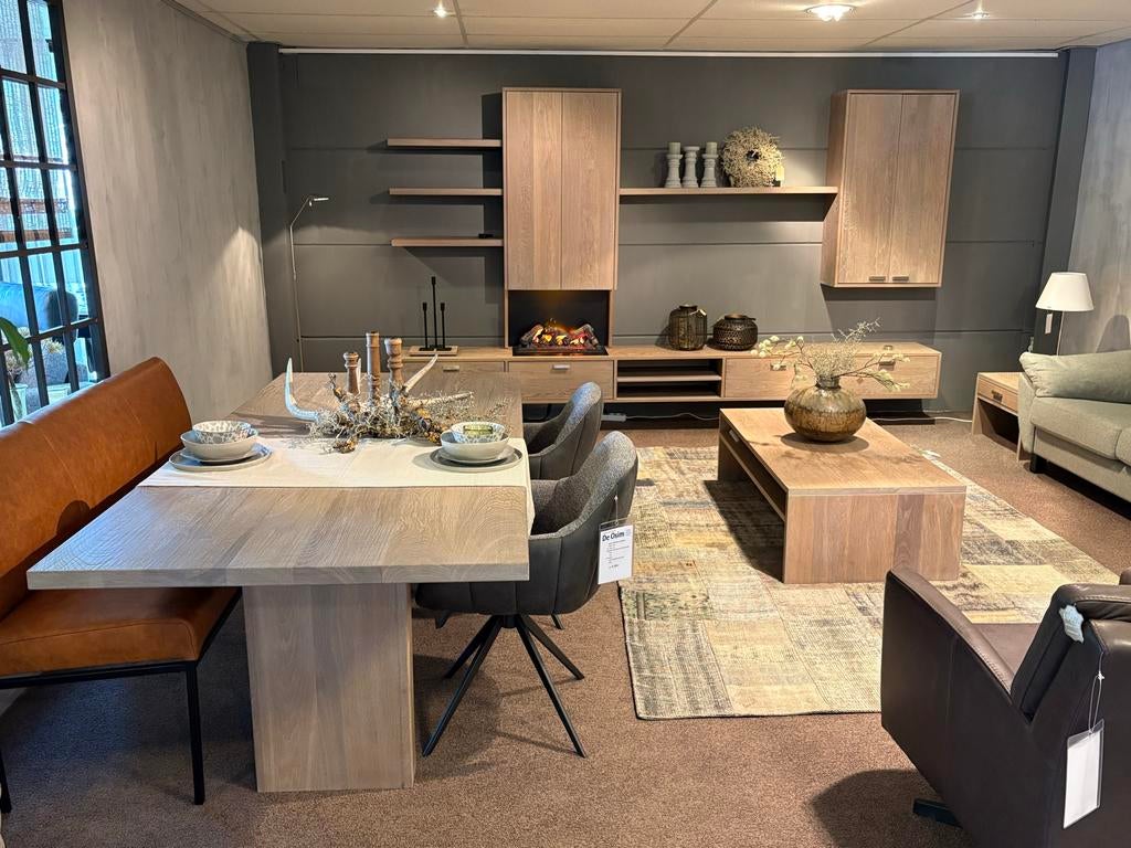 Nieuw showroommodel: Wandmeubel, eetkamertafel & salontafels, Huis en Inrichting, Ophalen, 150 tot 200 cm, Nieuw, Minder dan 100 cm