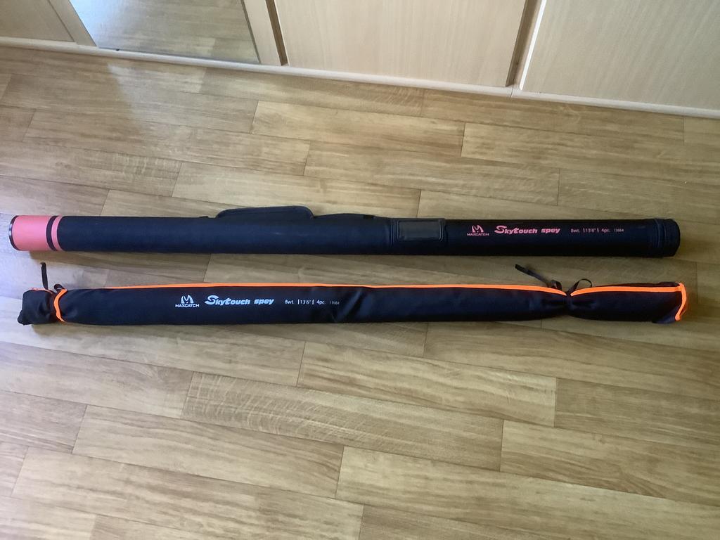 Dubbelhandige vliegenhengel 13,6ft aftma 8, Watersport en Boten, Hengelsport | Vliegvissen, Ophalen of Verzenden, Nieuw, Overige typen