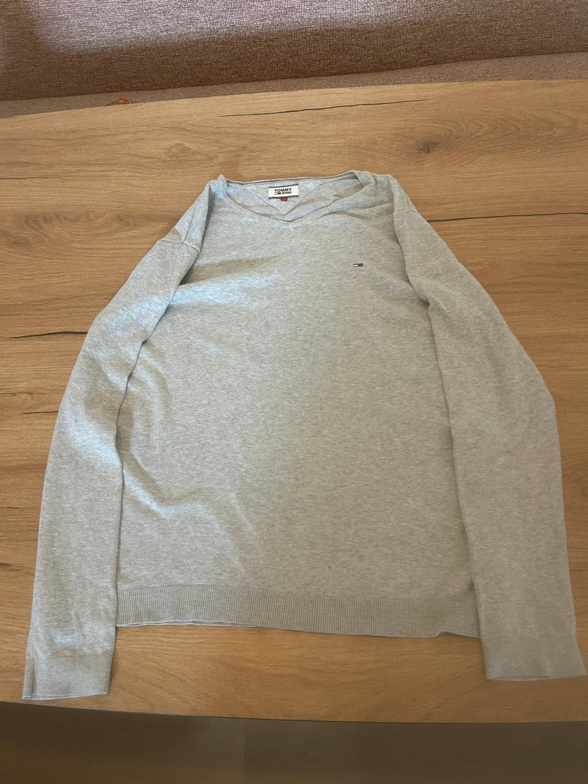 Tommy Hilfiger Grijze Trui – Maat L, Verzenden, Zo goed als nieuw, Maat 42/44 (L), Grijs