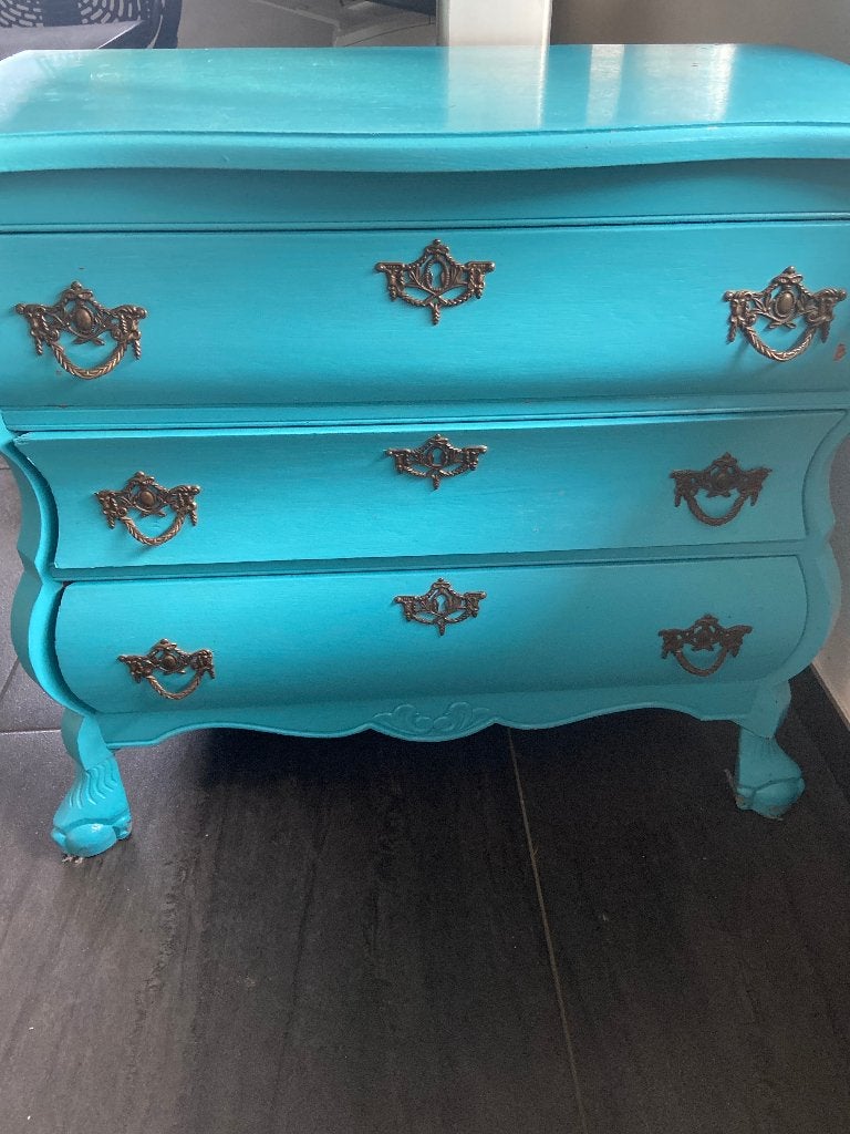 Vintage buikkast met 3 Lades, barok stijl, geverfd, Ophalen of Verzenden