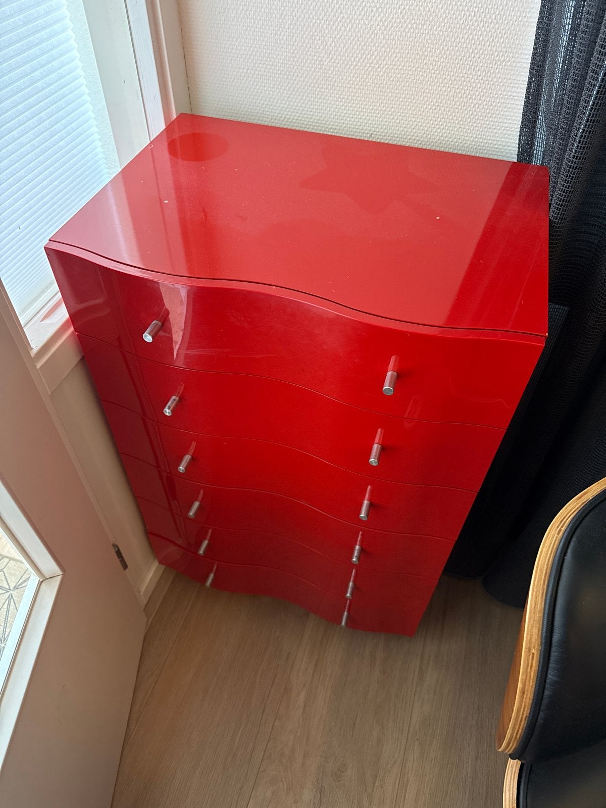 vintage Ikea 2e hnds design rode ladekast met 5 laden, Ophalen, Overige materialen, Gebruikt, 5 laden of meer