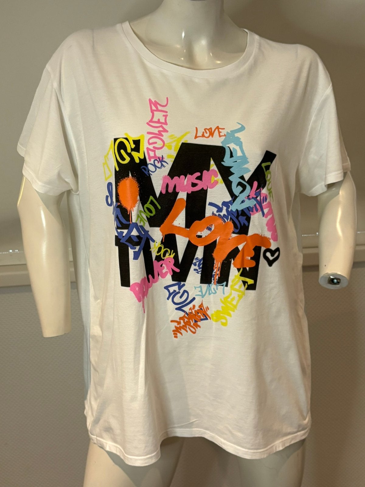 Twinset shirt met gekleurde letters xl, ., Wit, Maat 46/48 (XL) of groter, Ophalen of Verzenden